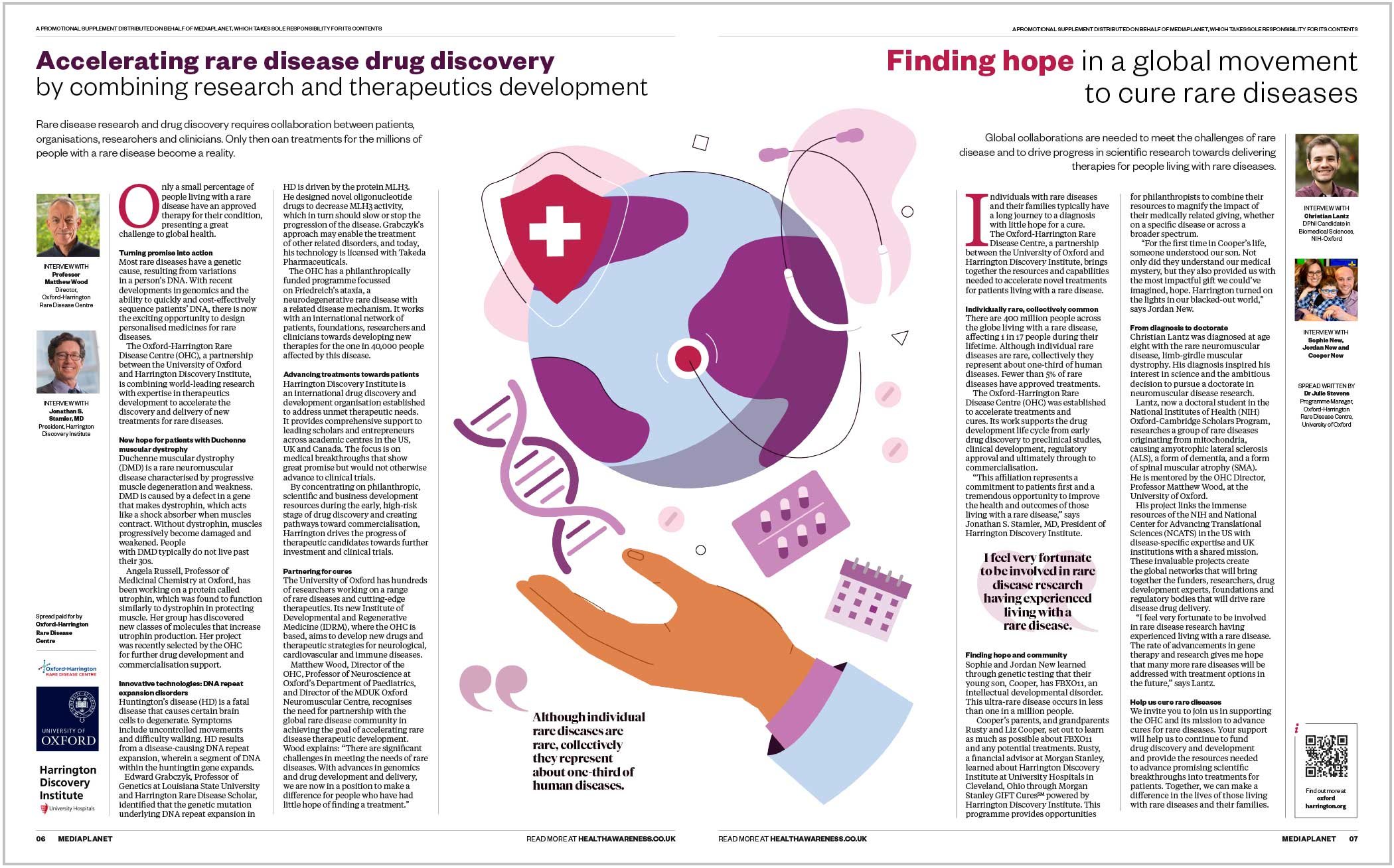 News articles about Rare Disease drug discovery at Oxford University and the Harrington Discovery Institute
