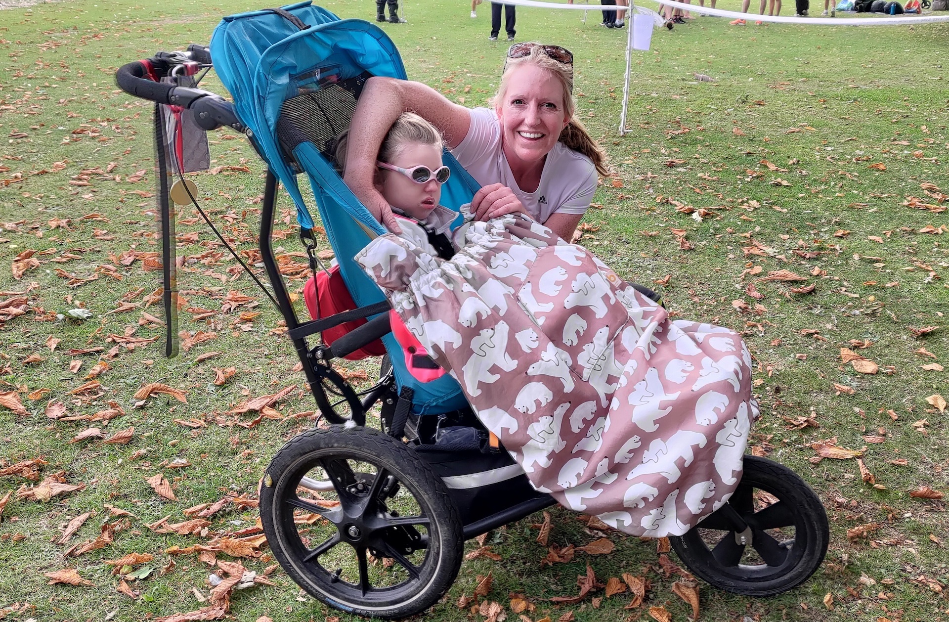 Sarah and Laura Hattersley during an outdoors race