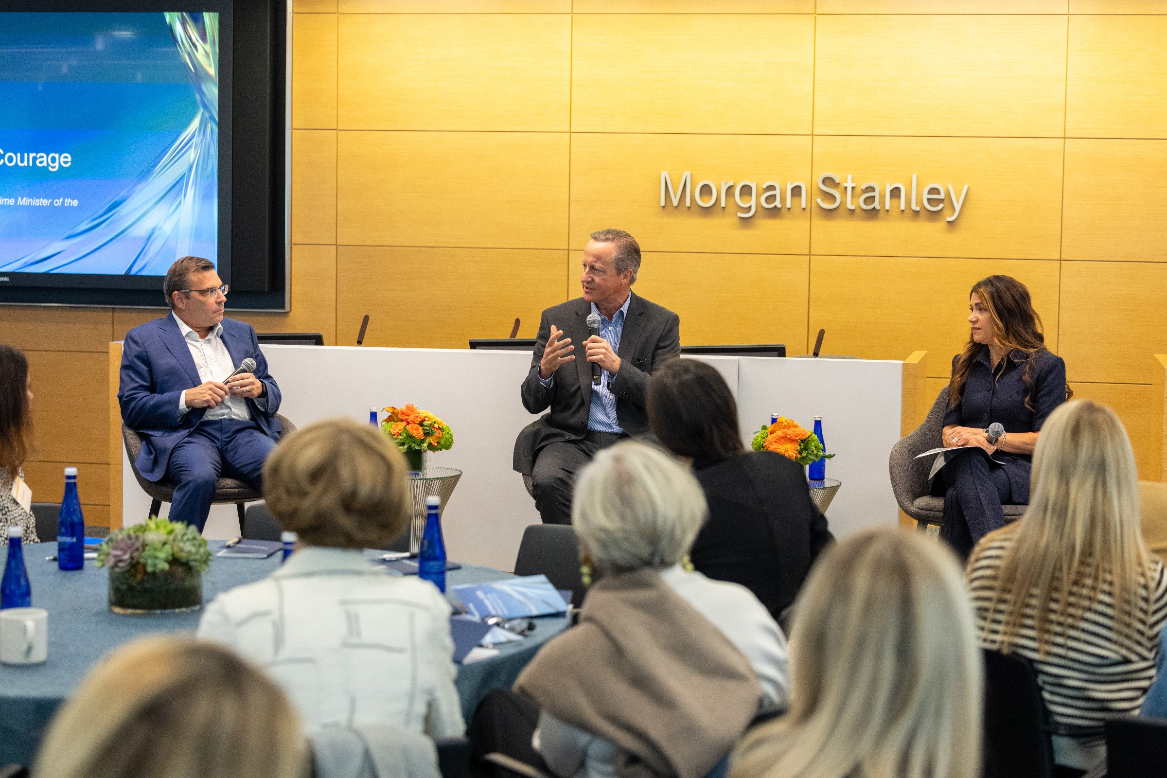 Lord Cameron and Morgan Stanley’s Andy Saperstein in discussion at event