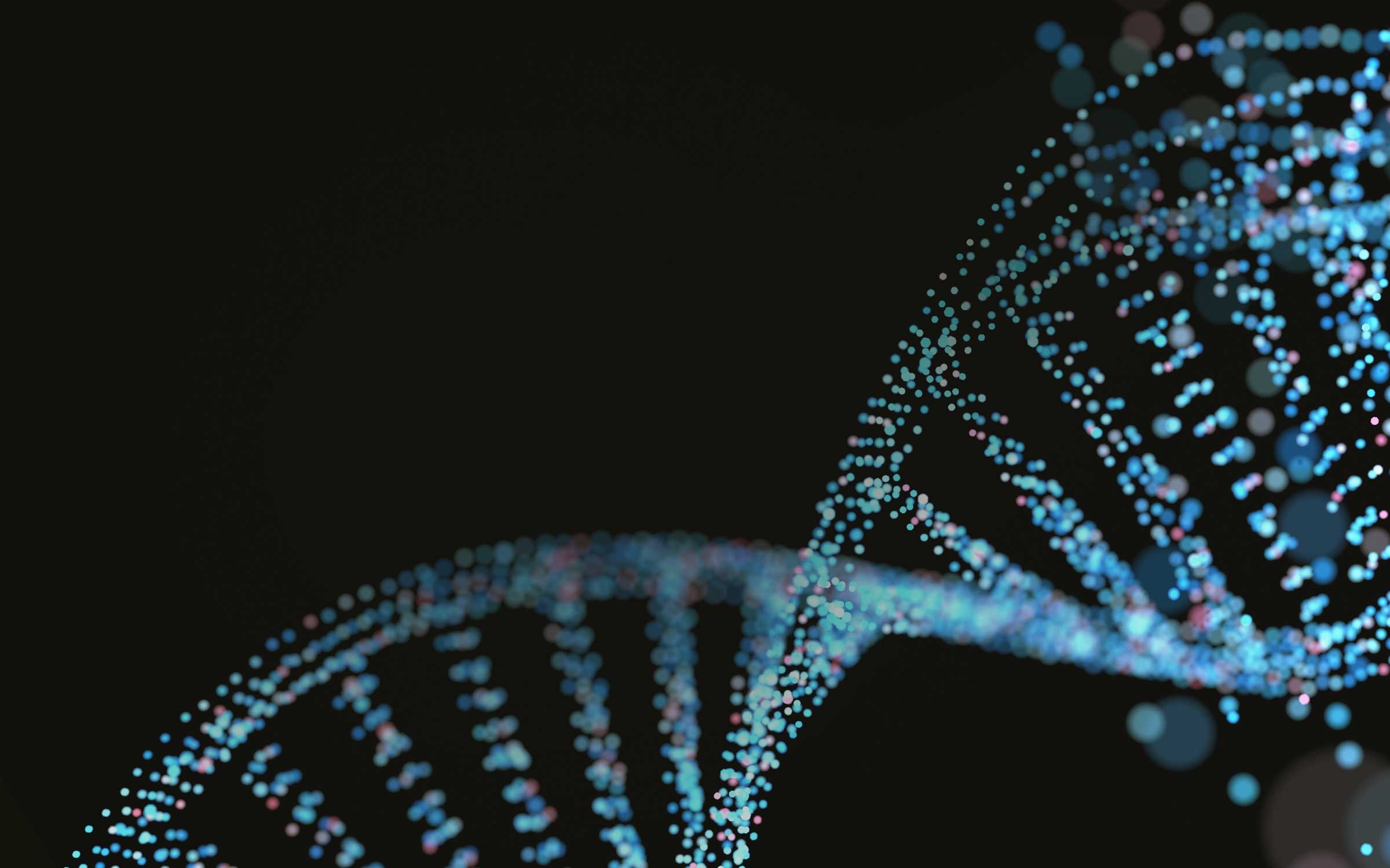 A computer generated illustration of a DNA helix